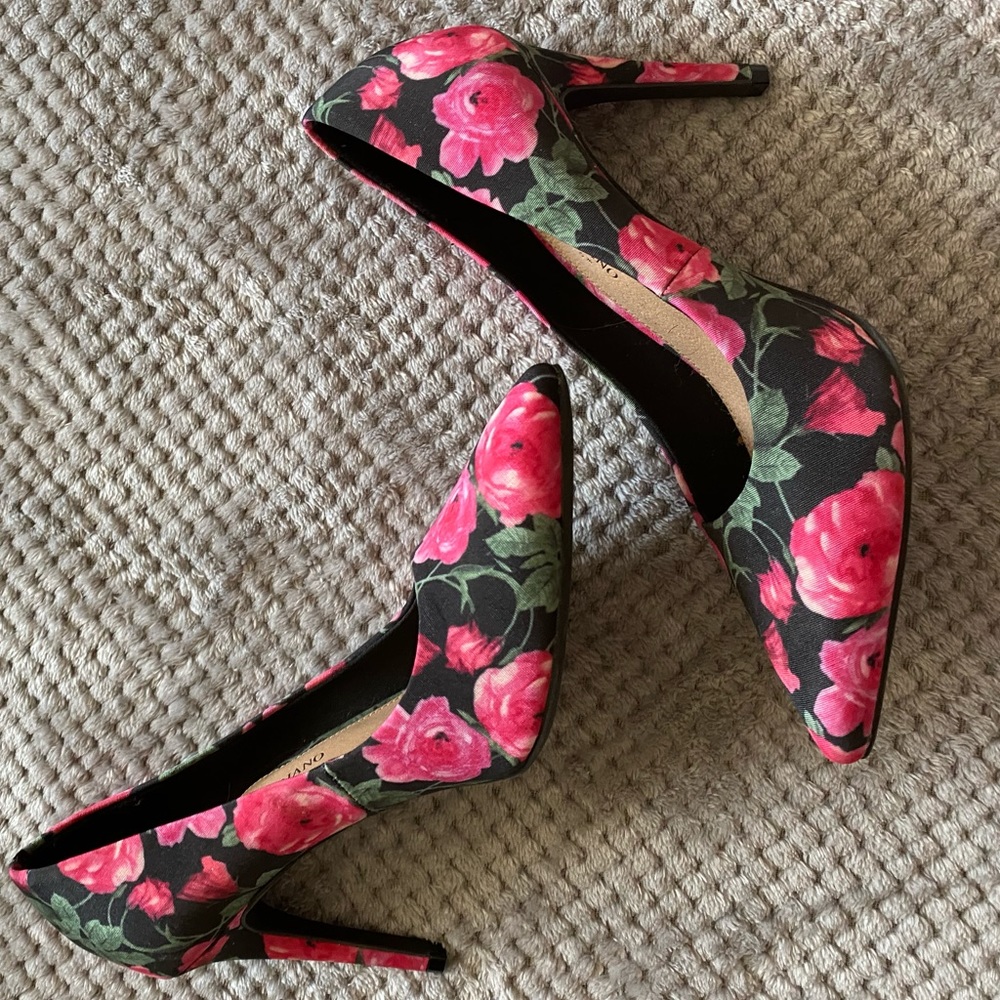christian siriano floral high heels